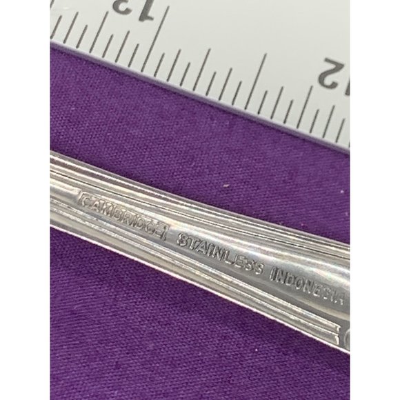 Cambridge Alyssa Pattern Stainless Indonesia Serving Fork and Spoon - Picture 3 of 4